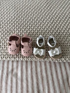 Two pairs of baby shoes size 1 and 3-6m baby girls